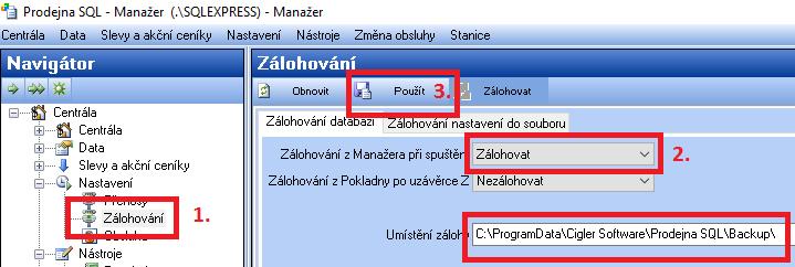 Návod na aktualizaci Prodejny SQL UPOZORNĚNÍ: V případě, že máte napojenu Prodejnu SQL na Money S3/4/5, zkontrolujte si před aktualizací kompatibilitu s aktuálně nainstalovanou verzí Money S3/4/5.