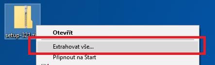 Klikněte pravým tlačítkem myši (nebo dlouze podržte prst) na staženou složku s koncovkou.