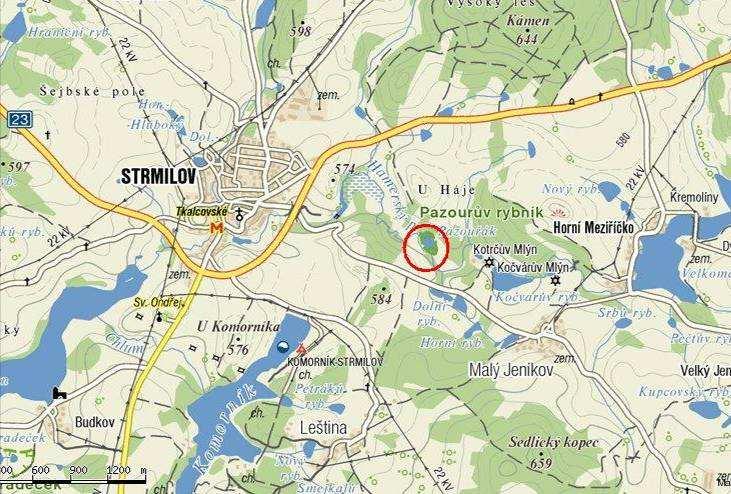 Orientační mapa s vyznačením území 1.