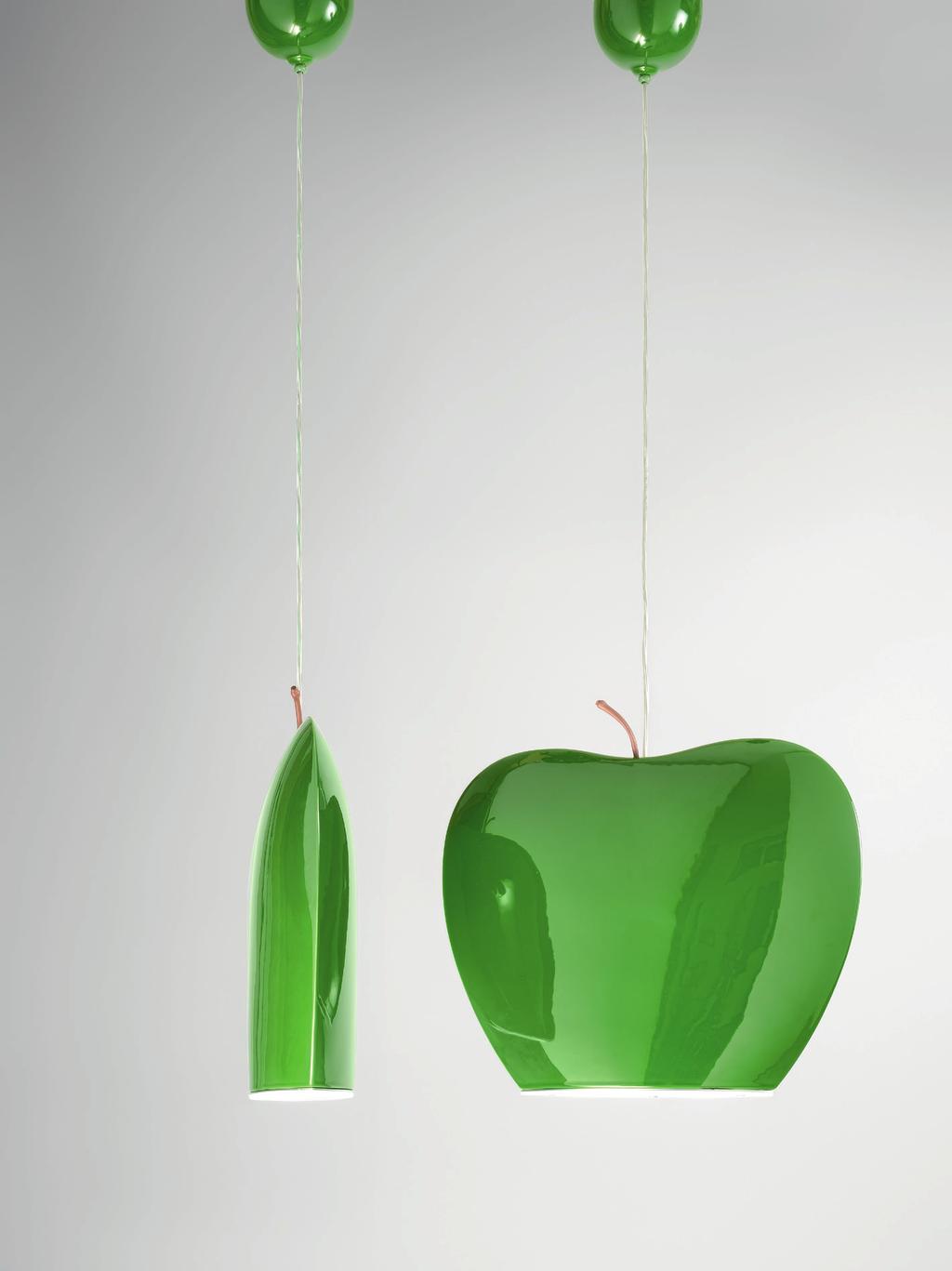120 Aldo Bernardi LINEA Fruits La serie FRIUTS trasforma la luce in allegria e colore! Sono sospensioni dal design minimale ma di forte temperamento.