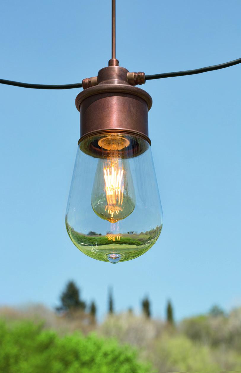 152 Aldo Bernardi LINEA Guinguette outdoor Tesata Head light Serie di sospensioni su cavo di acciaio AISI 316.