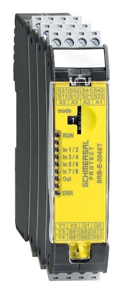 -E moduly Flexibilní 1- nebo 2-kanálové vyhodnocení signálů Lze volit konfiguraci kontaktů vstupních senzorů Funkce start/reset s monitorováním Modely rozšíření pro 4 senzory až do PL e Kaskádování