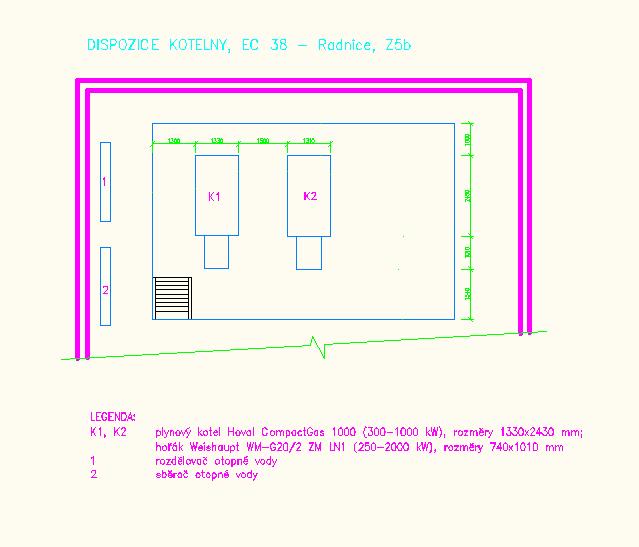 pozornost a vyjednávání s památkáři. Obrázek 23: Ideový návrh dispozičního řešení zdroje Napojení na elektrickou energii Pro novou kotelnu bude potřeba nejméně jistič 3 x 35 A.