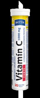 VITAMIN C 1000 mg FORTE 20 ks šumivých tablet Vitamín C FORTE 1000 mg je určen dospělým osobám, jako doplnění každodenní stravy