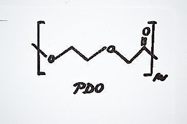4 Polydioxanon (PDO) - je polymer, v jehož struktuře se střídá polyester-etherová skupina.