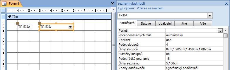 Pomocí Počtu sloupců (v našem případě celkem 4 sloupce) a Šířky sloupců