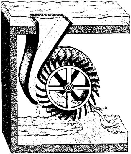 Vynalezena Donátem Bánkym v roce 1917. Jednoduchá rovnotlaká turbína. Oběžné kolo je tvořeno dvěma kruhovými deskami, mezi nimž jsou jednoduché lopatky (připomíná mlýnské kolo).