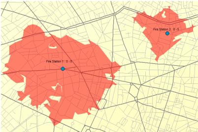 Nastavují se tzv. hranice obslužných zón (Default Breaks), neboli do jaké vzdálenosti (nebo jiného odporu) je požadavek vytvářet obslužné zóny (ArcGIS Help Library, 2013).