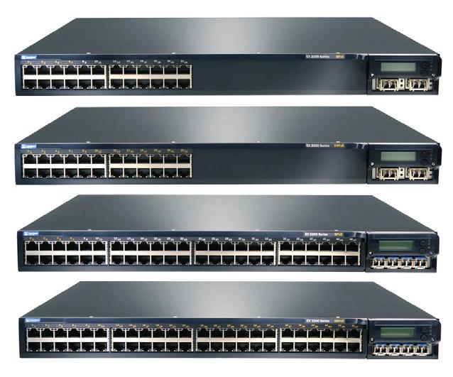 2 Juniper Network EX- Ethernet Switche Přepínače Ethernetové přepínače Juniper řady nabízejí jednoduché, cenově efektivní, amotatné řešení vhodné pro protředí regionálních poboček nebo kanceláří