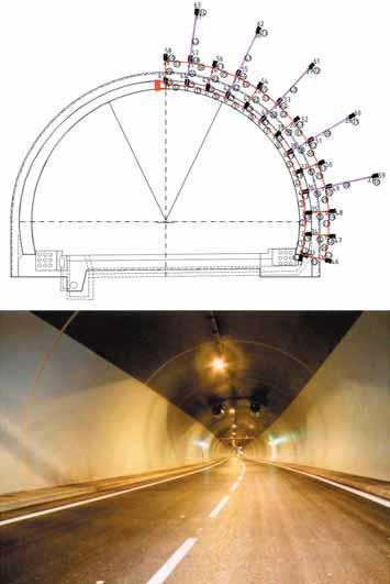 6. NĚKTERÉ STAVBY POSOUZENÉ OBECNOU POLYGONÁLNÍ METODOU V roce 1991 vypracoval Metroprojekt výzkumný úkol Podklad pro prováděcí projekt, Betonáž monolitického ostění [4], kde je navrženo ostění