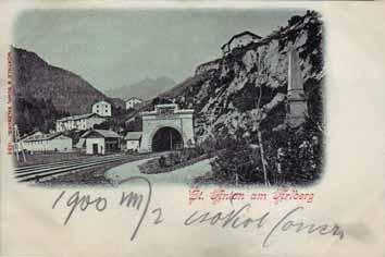 Anton a v souvislosti s tím prodloužil nový východní portál železniční tunel Arlberg o 398 m na dnešních 10 648 m. Horní část východního historického portálu z r.