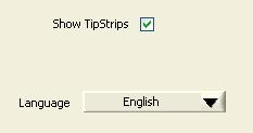 6 2.1 Zobrazení tipů a nastavení jazyka Pokud je aktivována volba Show TipStrips (zobrazení tipů), jsou pro každé tlačítko softwaru footscan zobrazovány
