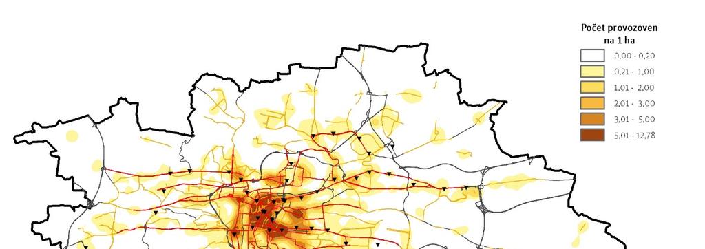 3.5 ÚZEMNÍ ROZLOŽENÍ PROVOZOVEN VYBRANÝCH TYPŮ ČINNOSTI Z dat za všechny typy provozoven bez ohledu na předmět jejich činnosti nevyplynula na žádné úrovni podrobnosti statisticky významná závislost