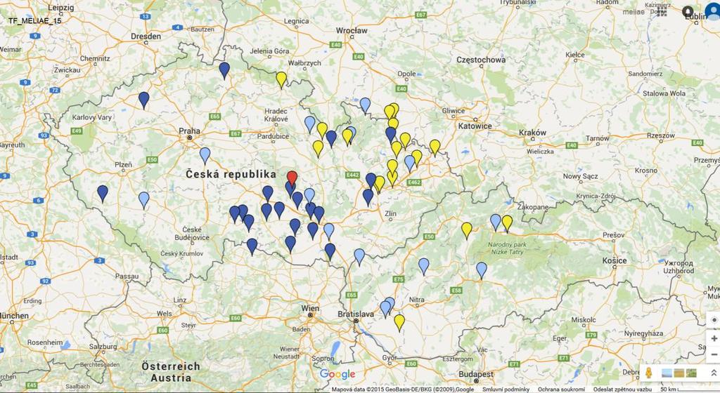 Postup při otevírání a práci s údaji na elektronické mapě: 1) Zvolit výše uvedenou www stránku, např.: http://www.agrez.cz.