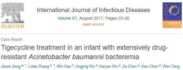 Tigecyklin kazuistika, XDR infekce 12 měsíční dítě, po Tx jater 3 den po operaci horečky 39.4 C, WBC 17.7x10 9 /l, neutrofily 10.7x10 9 /l, lymfocyty 5.