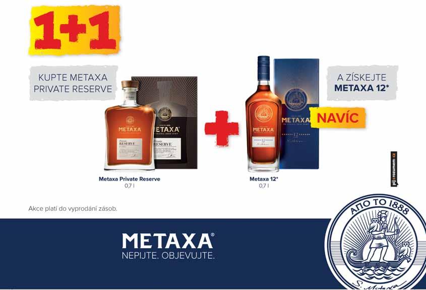 Metaxa 7* 40% v boxu Metaxa 12* 40% v boxu 568,- Kč 687,28 s DPH 289,- Kč 349,69 s DPH Metaxa 40%