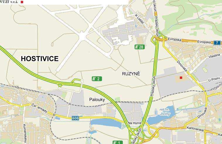 Na obrázku 16. je zobrazena mapa s polohou VUZT v. v. dle (www.mapy.