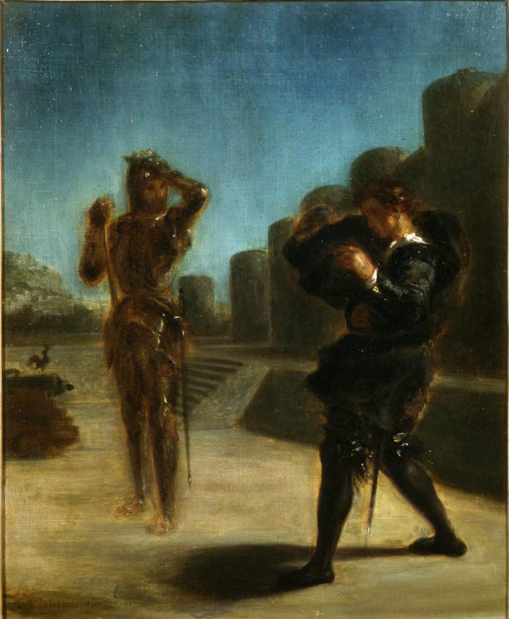 [17] Eugène Delacroix, Hamlet vidí ducha svého otce,