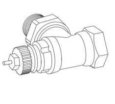 Adaptéry pro ventily typu RAV a RA je třeba po nasazení na tělo ventilu připevnit přiloženým šroubem a maticí.