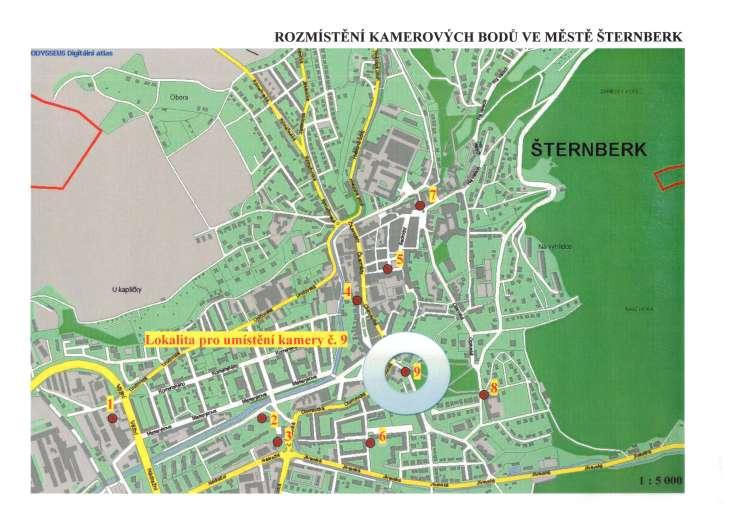 10) Rozšíření Městského kamerového monitorovacího systému Rozšíření městského kamerového monitorovacího systému ve městě Šternberk v roce 2008 obsahovalo pořízení 2 nových kamerových bodů.
