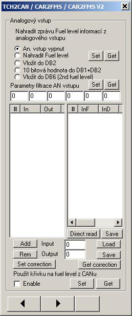 Set function of analog input.