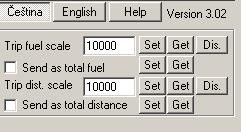 Kalibrace trip distance a trip fuel U některých vozidel je možné číst informaci o počtu otáček kol, případně o množství vstříknutého paliva.