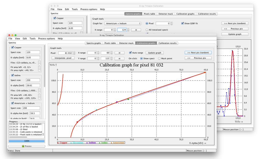 1 Úvod 1.1 Popis testované aplikace Software je určen pro energetickou kalibraci částicových pixelových detektorů pracujících v Time-Over-Treshold (TOT) režimu.