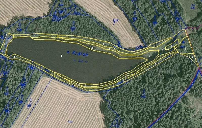Příloha II: Mapa dílčích ploch LEGENDA: 1- vodní plocha s vegetací; 2- vegetace obnaženého dna; 3- litorální porosty vysokých ostřic a
