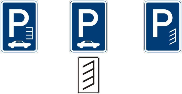 9.2.5.16 Parkoviště (kolmé nebo šikmé stání) (č. IP 11b) Značkou č. IP 11b se označuje kolmý nebo šikmý způsob stání vozidel, a to zejména ve vztahu k okraji vozovky.
