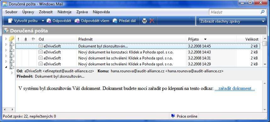 a informace o provedené konzultaci je automaticky doručena