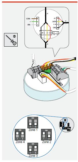 dbejte na to, aby konec propojovacího kabelu vedoucího od svorkovnic, který bude připojen na CAM vyčníval do vnitřního prostoru.