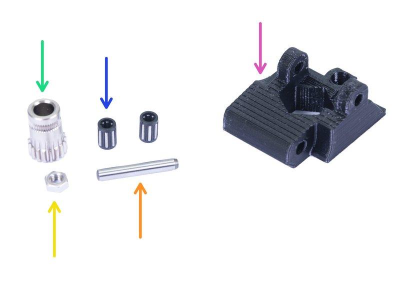 Step 27 Příprava dílů pro Extruder-idler Pro následující kroky si prosím