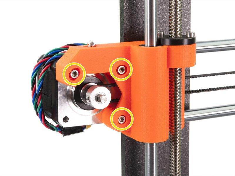 Step 54 Doladění řemene osy X V tomto kroku provedeme finální napnutí řemene. Prosím přečtěte si nejprve všechny instrukce. Řemen již může být napnutý dostatečně.