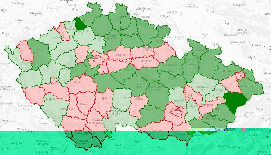 Varroáza 2019 Procentuální podíl stanovišť s počtem roztočů Varroa destructor více než 10 po