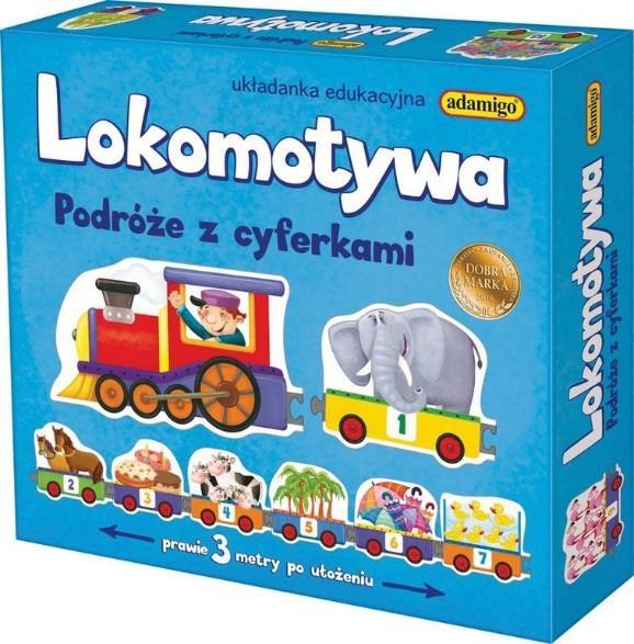 LOKOMOTIVA cestování s čísly Slož vlak s řadou čísel. Celkem 21 díků a délka skládačky téměř 3 metry.