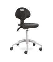 20 IN 820 Průmyslová otočná židle s ergonomicky tvarovaným PU sedákem a výškově nastavitelným opěradlem / Industrial swivel chair with ergonomically shaped PU seat and height-adjustable backrest /