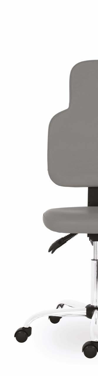 55 DENTIST je lékařská otočná židle s čalouněným tvarovaným sedákem a opěradlem. Ergonomii sezení zajišťuje výškově stavitelné opěradlo, které lze díky systému Up and down aretovat v 8 pozicích.