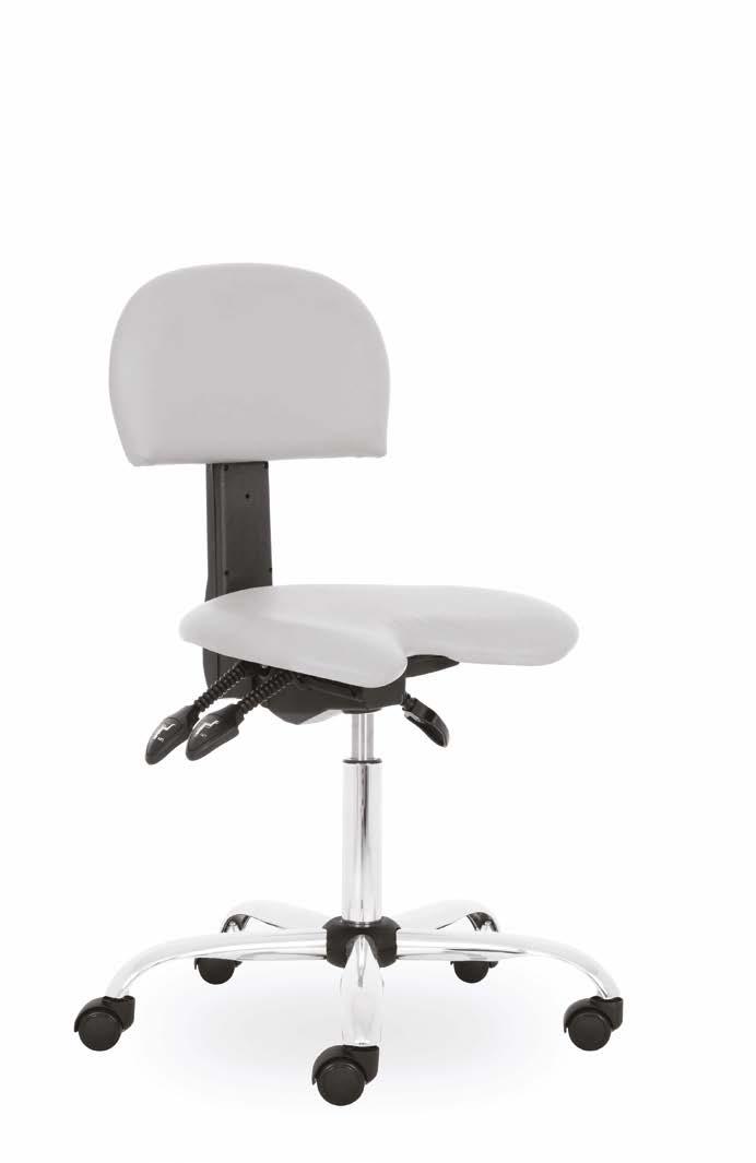 60 DOCTOR Ordinační otočná židle / Medical swivel chair / Drehstuhl für Ordinationen Čalouněný sedák a ergonomicky tvarované výškově stavitelné zádové opěradlo / Upholstered seat and ergonomically