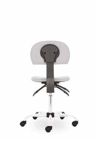 Volitelnými doplňky jsou výškově nastavitelná kruhová podnož, maxi píst a kluzáky. / DOCTOR is a medical swivel chair with upholstered seat and backrest.