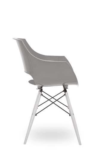 The chair shell is all-plastic or fully upholstered, the base are chrome-plated steel or beech wood.
