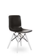 / Gepolsterte Schale PO M 410 Židle s chromovou podnoží / Chair with solid wooden base / Stuhl mit chrom basis Bukové nohy / Beech legs / Buchenrahmen Plastová skořepina - bílá, černá, červená /