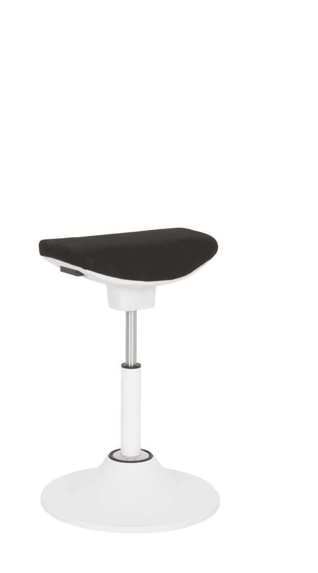 6 SIT & STAND Balanční židle s ergonomicky tvarovaným sedákem / Balance chair with ergonomically shaped seat / Balanzstuhl mit ergonomisch geformte Sitzfläche Unikátní dvoukloubový balanční