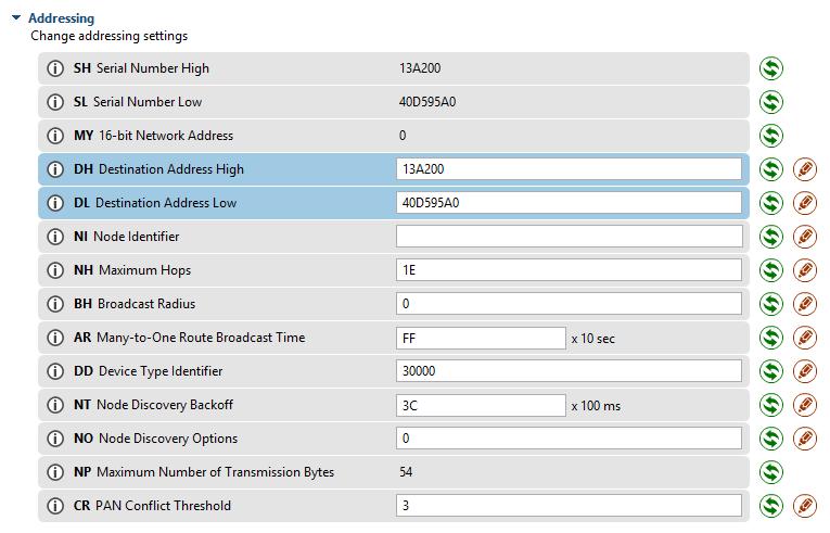 Parametr Node Identifier slouží pro vložení názvu zařízení, pro snazší identifikaci v síti. Maximum Hops slouží pro nastavení maximálního počtu skoků v síti.