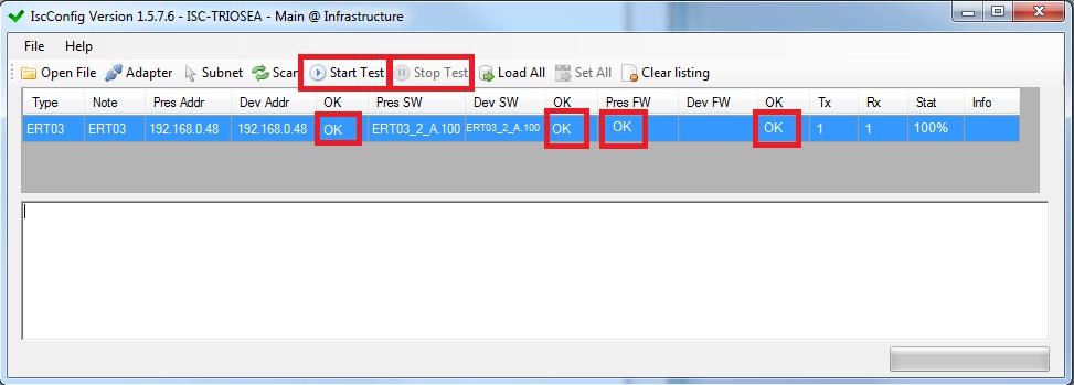 9.6. Ověření nastavené aplikace a IP adresy Ověření začněte kliknutím na tlačítko Start Test.