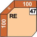 RE 100 100 Oblý roh, potažení zadní, možné pouze v kombinaci se sestavnými prvky bez lůžkové úpravy 8 305 Kč 8