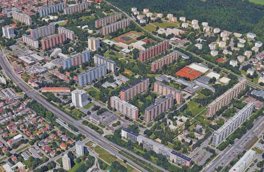 1 Mapa 4: Rozmístění typů bytových domů 4 5 6 3 2 Zdroj: Vlastní zpracování na podkladu Google Mapy 2018 Pozn.