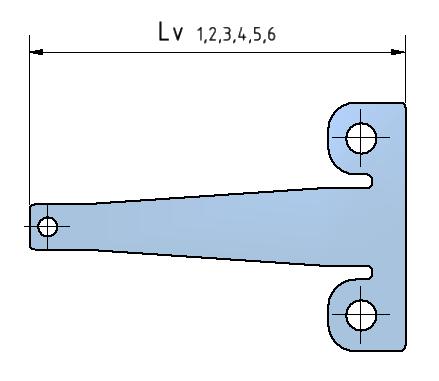 Obr. 29 Zobrazení délek l 1 a l 2 Obr. 28 Rozvinutý tvar výlisku Výpočet délky kroku Vypočtené velikosti kroků pro jednotlivé varianty výlisku jsou v tabulce 4.2. Výpočet kroku se provede dle následujícího vztahu: K Lv [mm] E 2 Kde: E 2 L v šířka můstku, rozvinutá délka výlisku.