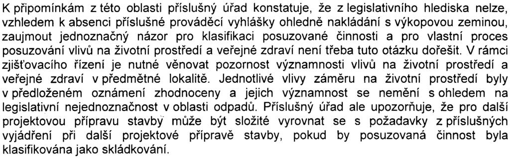 -6- S-MHMP-160648/2007/00PNVEIN362-2/Žá problematika odpadù K pøipomínkám z této oblasti pøíslušný úøad konstatuje, že z legislativního hlediska nelze, vzhledem k absenci pøíslušné provádìcí vyhlášky