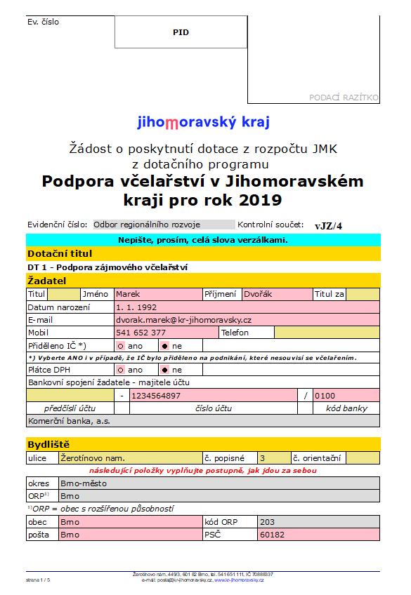 DT1 - formulář Formulář strana 1 vyplňujte postupně!