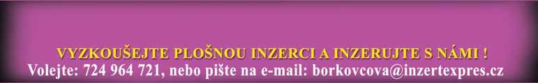 č. 6236 / 11. červen 2018 www.inzertexpres.cz Strana 23 Žena 55 let, plnoštíhlá, vdova, hledá šikovného kominíka na pravidelné revize s větším vybavením. Nejlépe do 40 let.